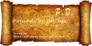 Petneházi Dénes névjegykártya